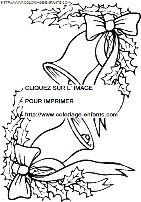 coloriage Fetes Noel Cloches