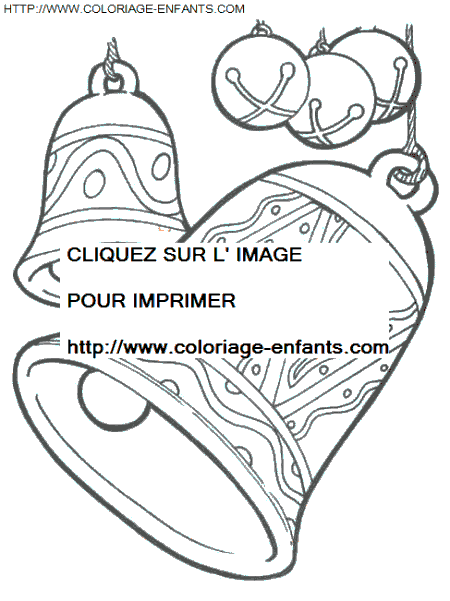 coloriage Fetes Noel Cloches