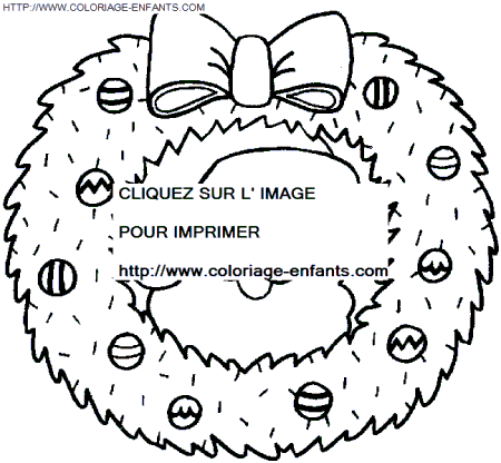 coloriage Fetes Noel Couronnes