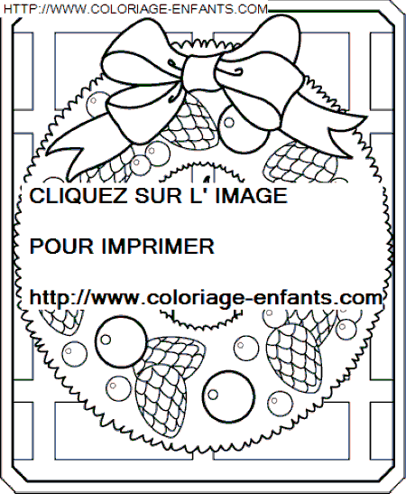 coloriage Fetes Noel Couronnes