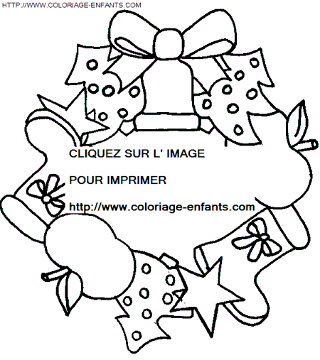 coloriage Fetes Noel Couronnes