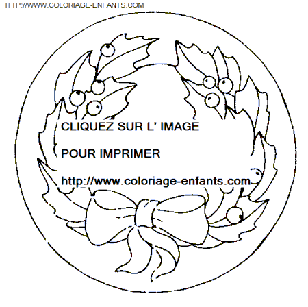 coloriage Fetes Noel Couronnes