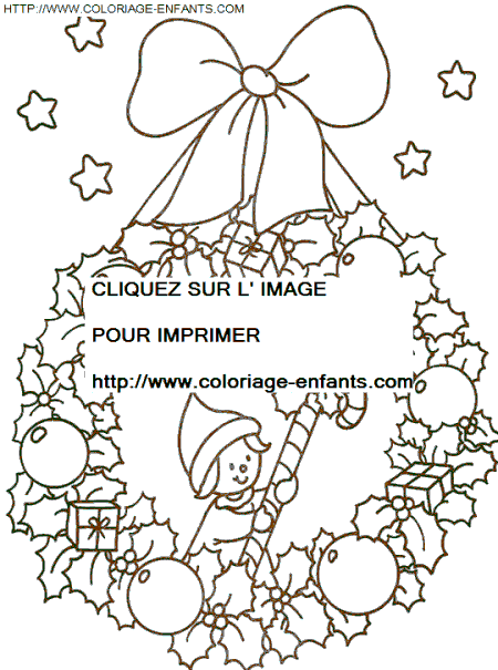 coloriage Fetes Noel Couronnes