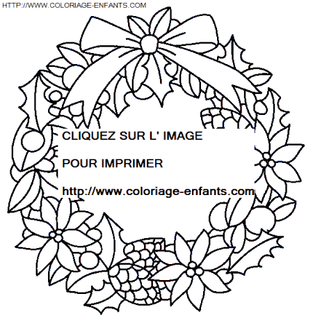 coloriage Fetes Noel Couronnes