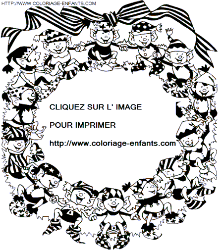 coloriage Fetes Noel Couronnes