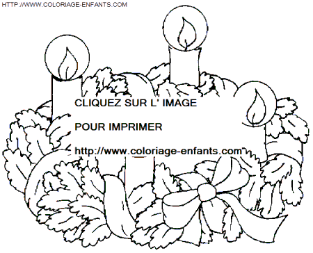 coloriage Fetes Noel Couronnes