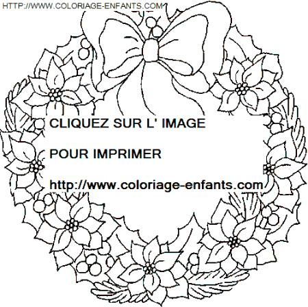 coloriage Fetes Noel Couronnes