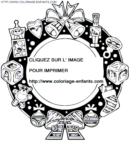 coloriage Fetes Noel Couronnes