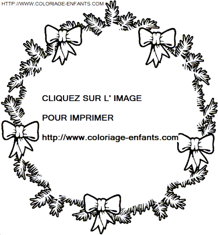 coloriage Fetes Noel Couronnes