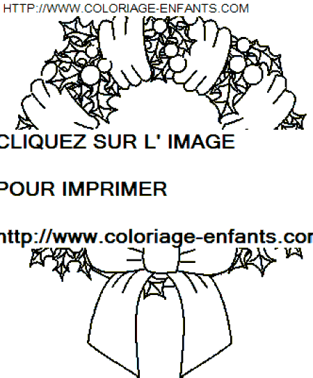 coloriage Fetes Noel Couronnes