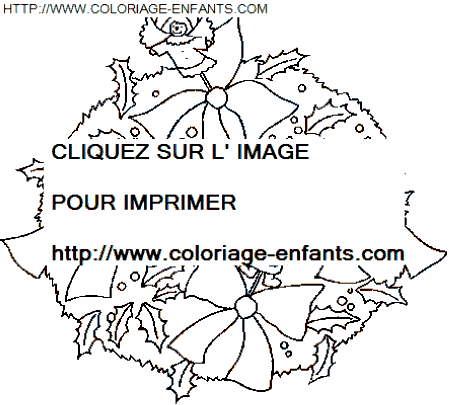 coloriage Fetes Noel Couronnes