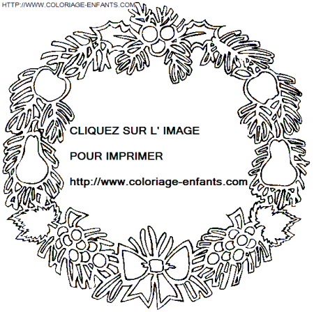 coloriage Fetes Noel Couronnes