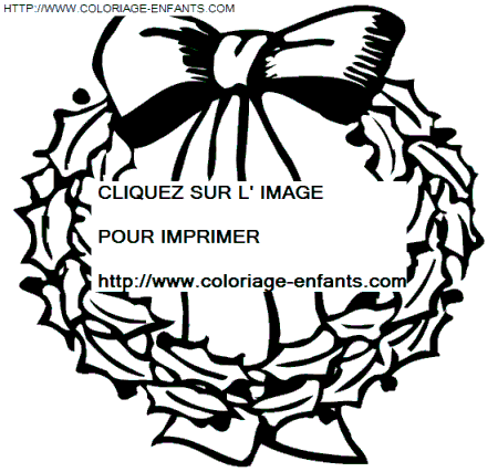 coloriage Fetes Noel Couronnes