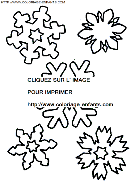 coloriage Fetes Noel Flocons