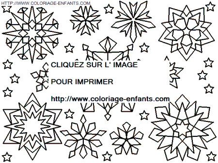 coloriage Fetes Noel Flocons