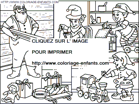 coloriage Fetes Noel Maison Pere Noel