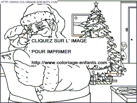 coloriage Fetes Noel Maison Pere Noel