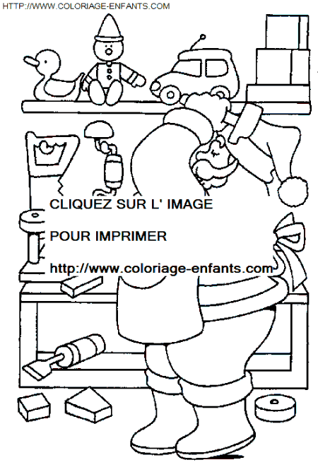 coloriage Fetes Noel Maison Pere Noel