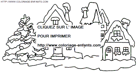 coloriage Fetes Noel Paysages