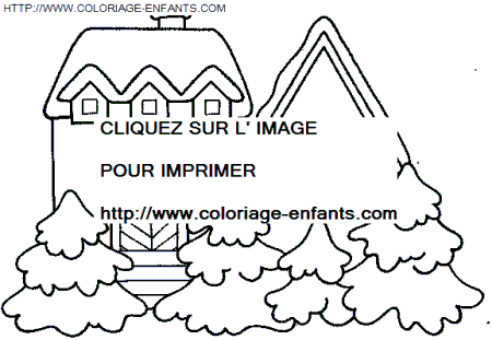 coloriage Fetes Noel Paysages