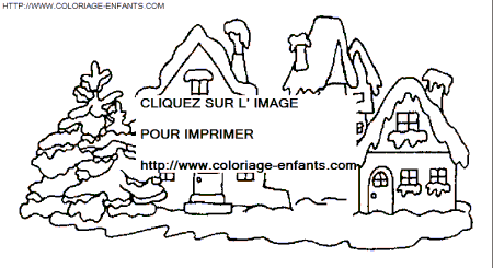 coloriage Fetes Noel Paysages