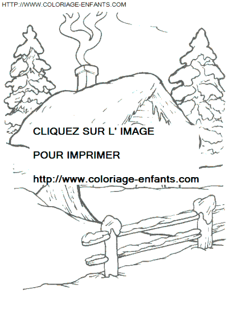 coloriage Fetes Noel Paysages