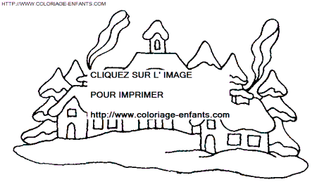 coloriage Fetes Noel Paysages