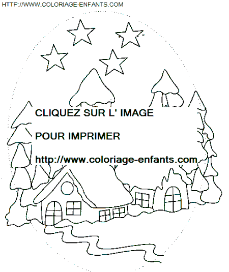 coloriage Fetes Noel Paysages