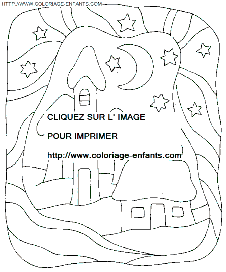 coloriage Fetes Noel Paysages