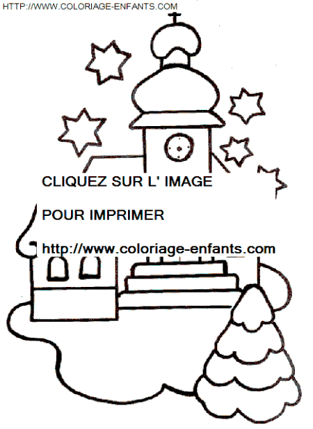 coloriage Fetes Noel Paysages