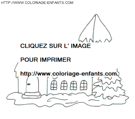 coloriage Fetes Noel Paysages