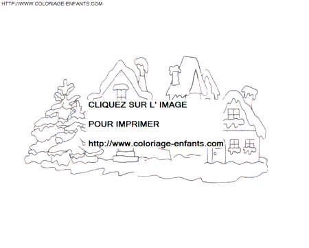 coloriage Fetes Noel Paysages