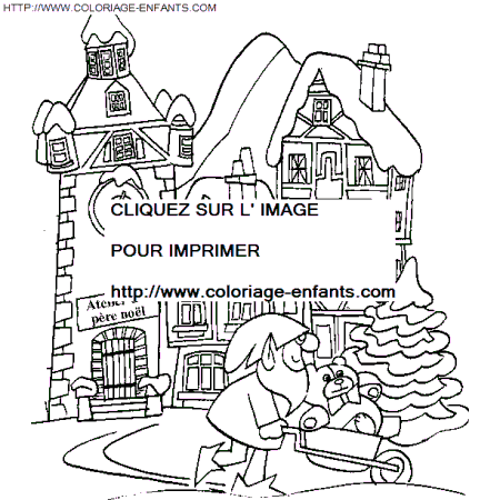 coloriage Fetes Noel Paysages