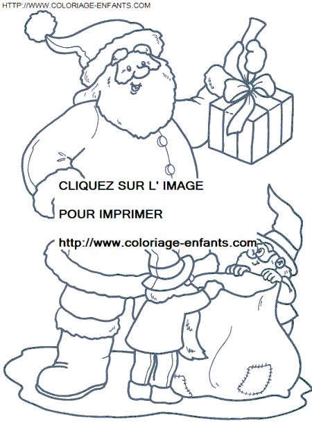 coloriage Fetes Noel Pere Noel Cadeaux