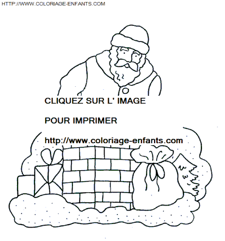 coloriage Fetes Noel Pere Noel Cheminee