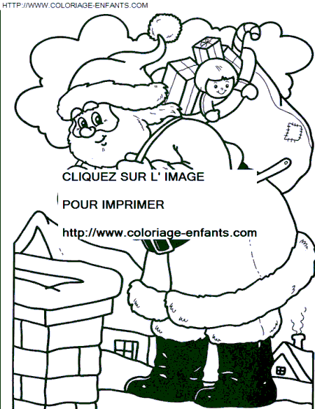 coloriage Fetes Noel Pere Noel Cheminee