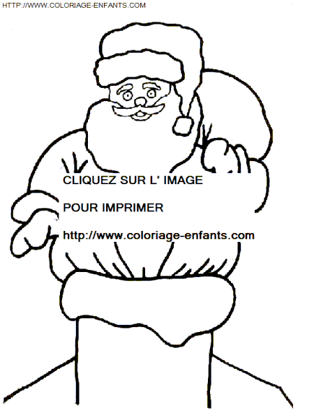 coloriage Fetes Noel Pere Noel Cheminee