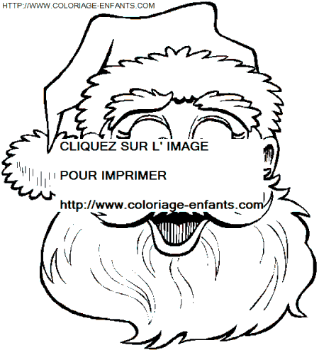 coloriage Fetes Noel Pere Noel Portrait