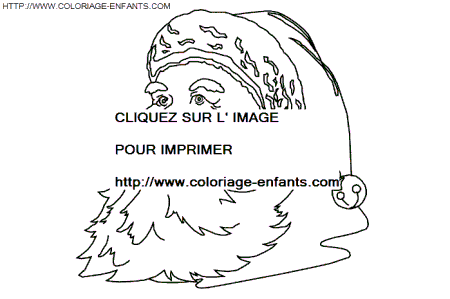 coloriage Fetes Noel Pere Noel Portrait