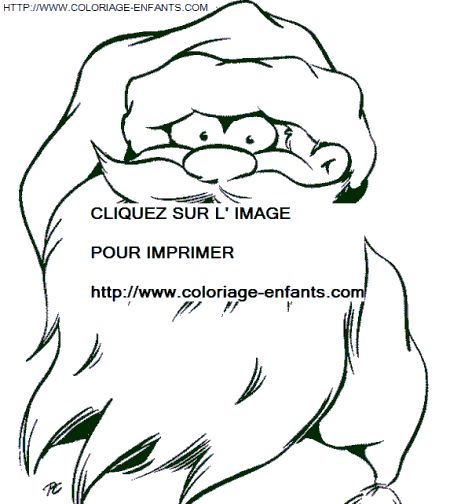 coloriage Fetes Noel Pere Noel Portrait