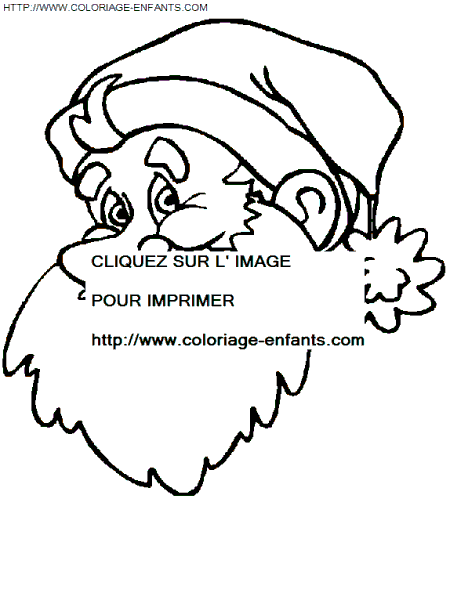 coloriage Fetes Noel Pere Noel Portrait