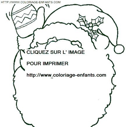 coloriage Fetes Noel Pere Noel Portrait