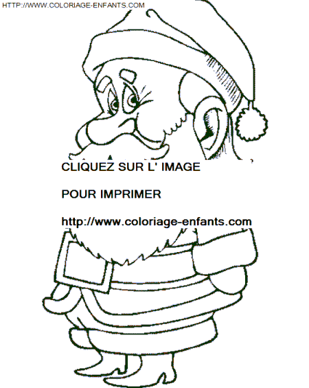 coloriage Fetes Noel Pere Noel Portrait