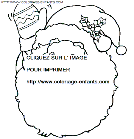 coloriage Fetes Noel Pere Noel Portrait