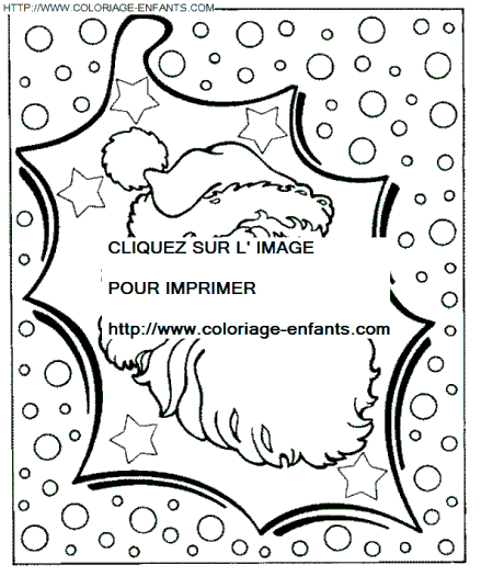 coloriage Fetes Noel Pere Noel Portrait