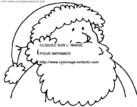 coloriage Fetes Noel Pere Noel Portrait