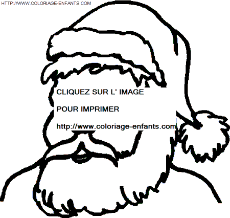 coloriage Fetes Noel Pere Noel Portrait