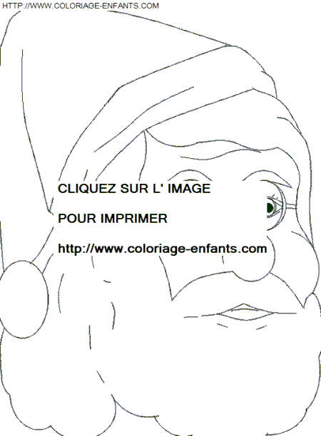 coloriage Fetes Noel Pere Noel Portrait