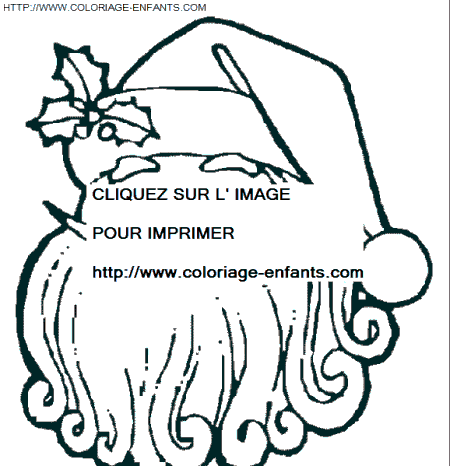 coloriage Fetes Noel Pere Noel Portrait