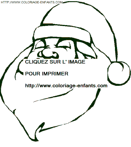 coloriage Fetes Noel Pere Noel Portrait